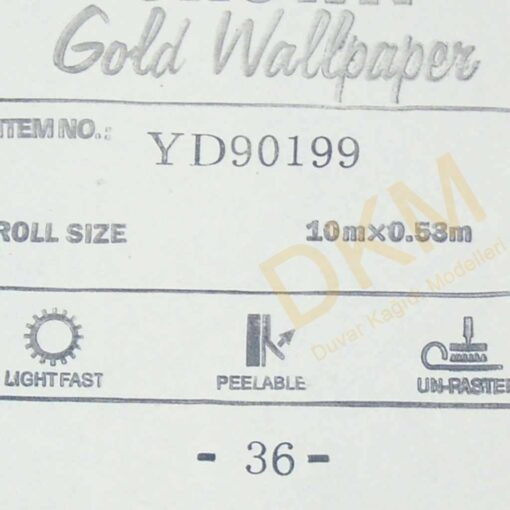 İnce şerit çizgili D43-6 90199 Gold Duvar Kağıdı 5m² - Görsel 3