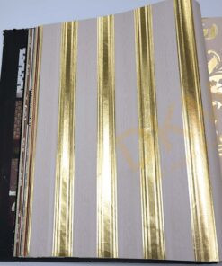 İnce şerit çizgili D43-7 90200 Gold Duvar Kağıdı 5m²