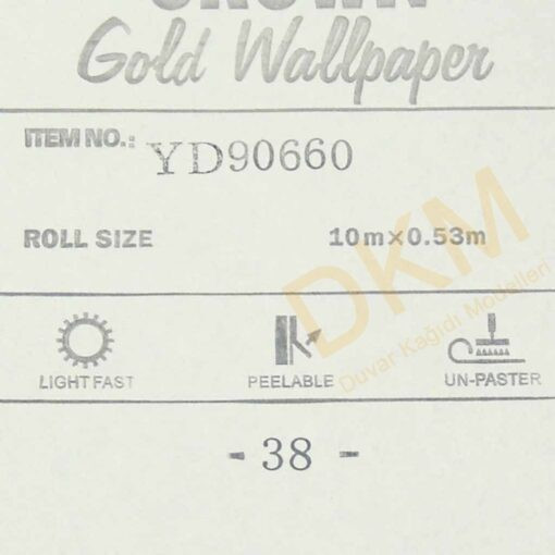Damarlı parlak D48-1 90660 Gold Duvar Kağıdı 5m² - Görsel 3