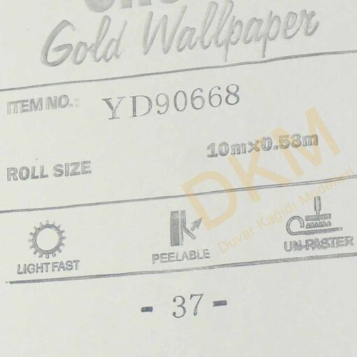 Damarlı parlak D48-5 90668 Gold Duvar Kağıdı 5m² - Görsel 3