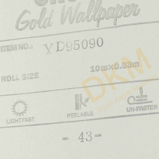 Damarlı parlak D49-2 95090 Gold Duvar Kağıdı 5m² - Görsel 3