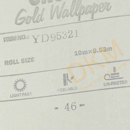 Damarlı parlak D50-1 95321 Gold Duvar Kağıdı 5m² - Görsel 3