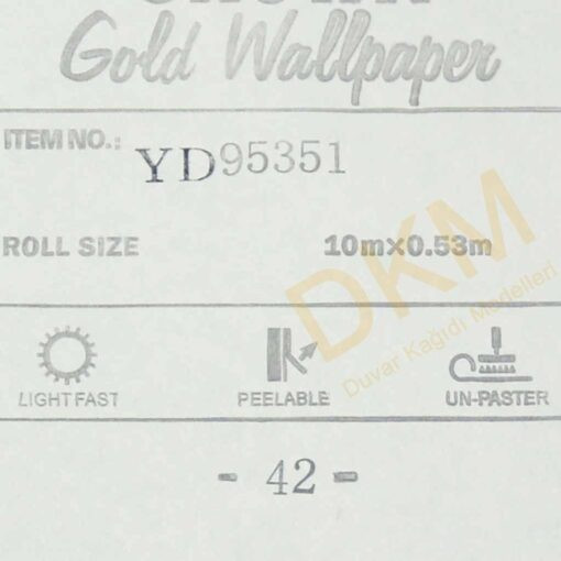 Çiçek D25 95351 Gold Duvar Kağıdı 5m² - Görsel 3
