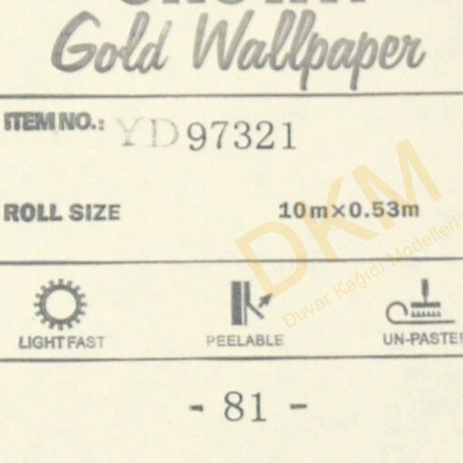 Baklava D33-2 97321 Gold Duvar Kağıdı 5m² - Görsel 3