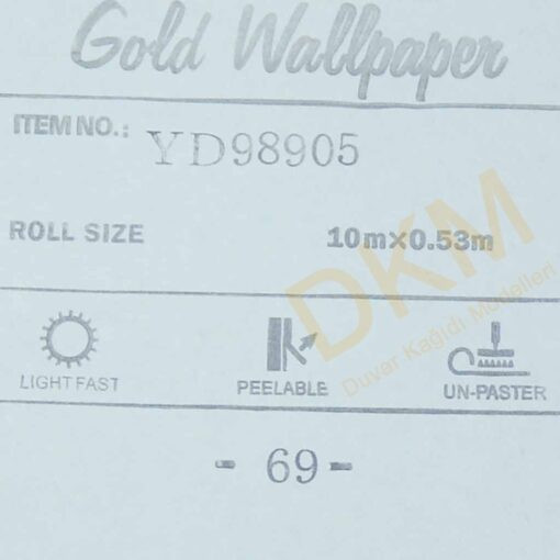 Çiçek D24-1 98905 Gold Duvar Kağıdı 5m² - Görsel 3