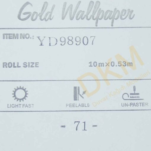 Çiçek D24-2 98907 Gold Duvar Kağıdı 5m² - Görsel 3