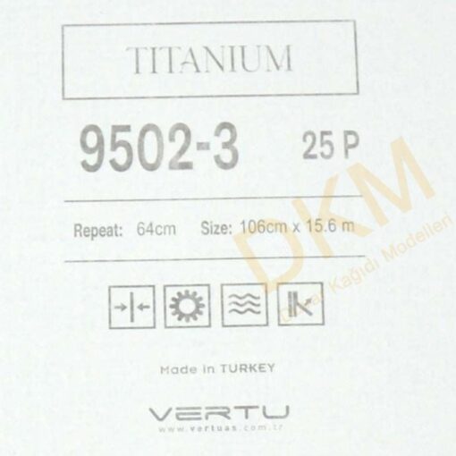 Vertu Titanium 9502-3 Eskitme Duvar Kağıdı 16m² - Görsel 3