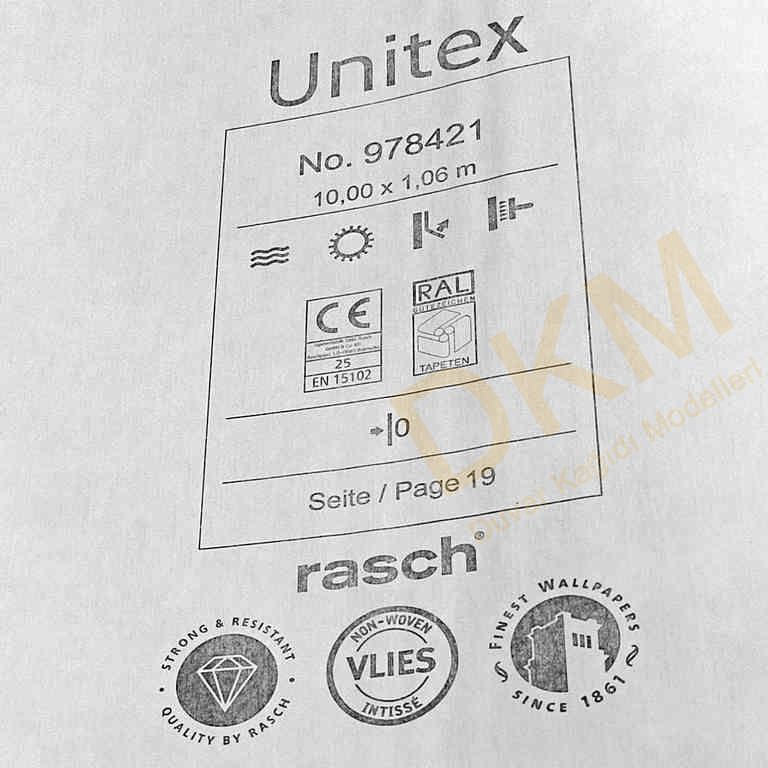 ithal Racsh Unitex RU801-3 978421 Düz kumaş Duvar Kağıdı 10m² - Görsel 3