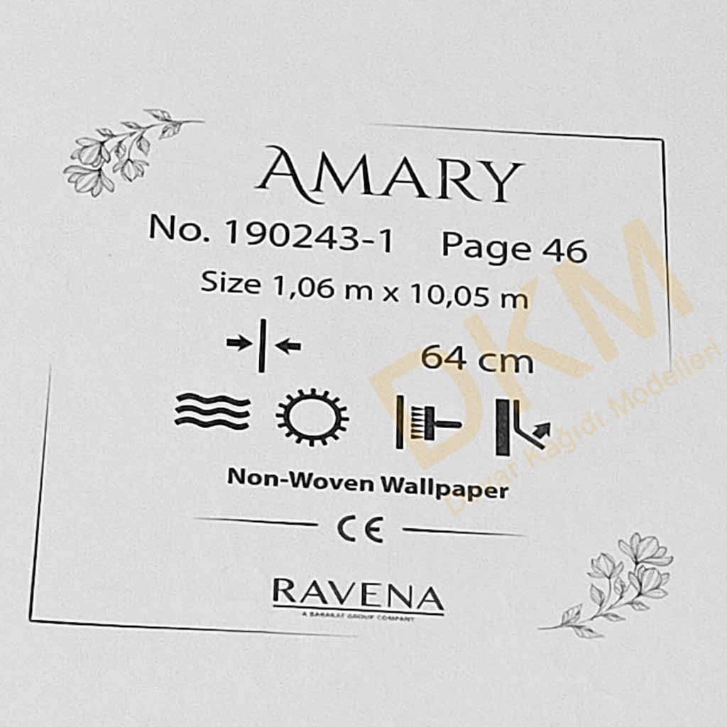 Ravena Amary 190243-1 Çiçek Duvar Kağıdı 10m² - Görsel 3