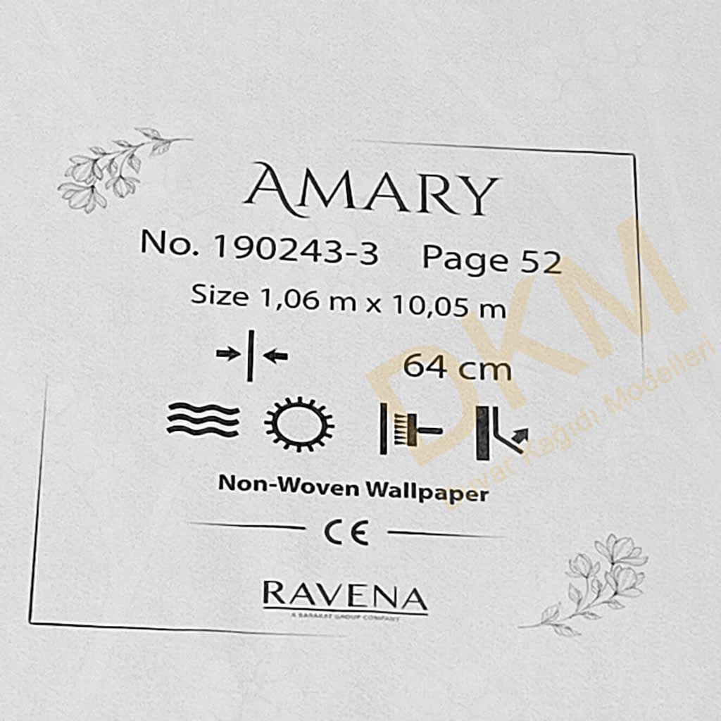 Ravena Amary 190243-3 Çiçek Duvar Kağıdı 10m² - Görsel 3
