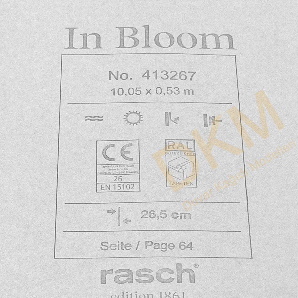 Rasch In Bloom 4132-67 413267 Çiçek Duvar Kağıdı 5m² - Görsel 3